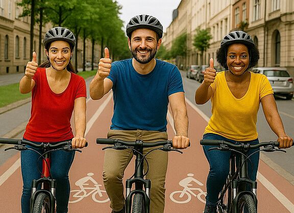 Symbolbild: Zufriedende Fahrradfahrende