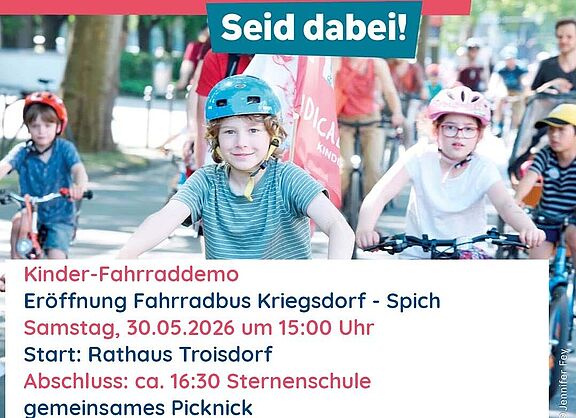Poster von der Kidical Mass in Troisdorf am 30. Mai 2026